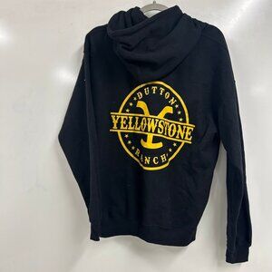 0491 "Yellowstone Dutton Ranch Hoodie | Black & Yellow | TV Show Merch | Size L